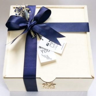 Lacivert Grogren Tasarımlı Küçük Kutu