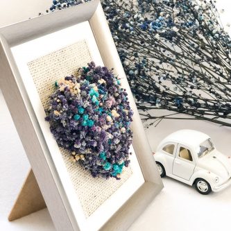 Gümüş Mavi Kalp Dekorlu Pano ( El Yapımı)